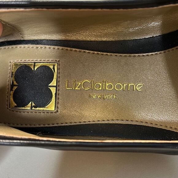 Liz Claiborne Black Loafer Slip On Comfort Shoes Sz 8 - Picture 2 of 7